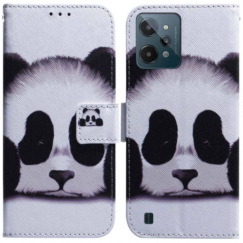 Leren Hoesje voor Realme C31 Mooie Panda