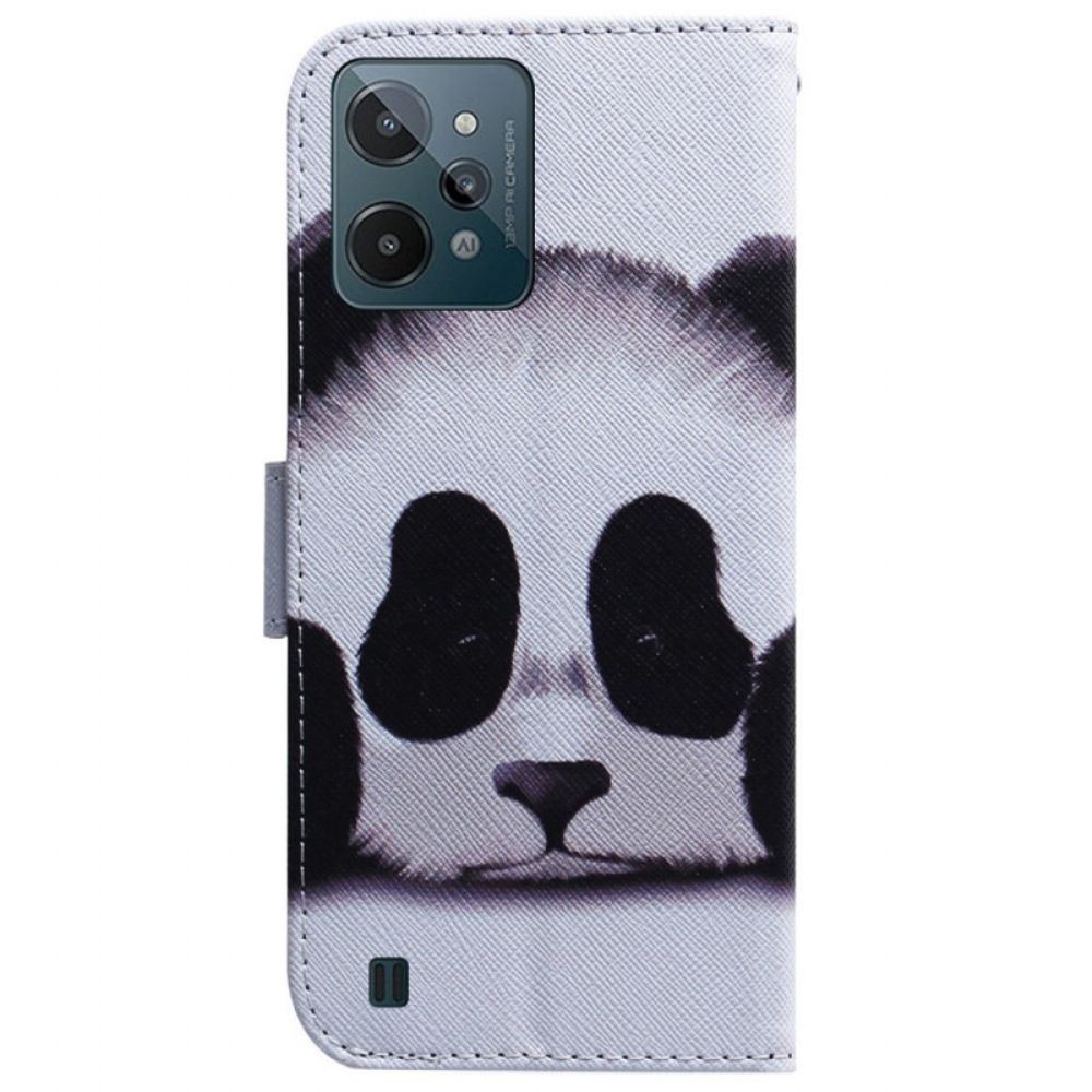 Leren Hoesje voor Realme C31 Mooie Panda