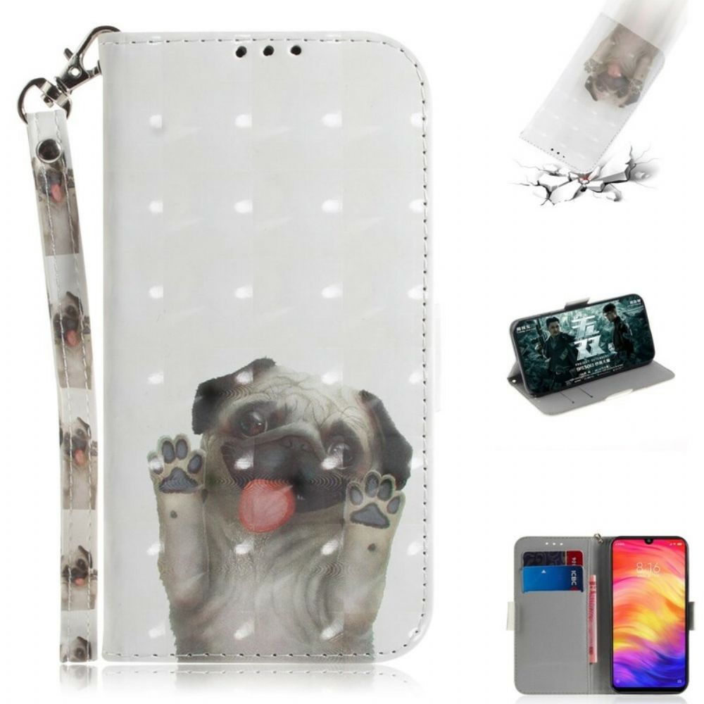 Folio-hoesje voor Xiaomi Redmi Note 7 Met Ketting Hou Van Mijn Hond Met Koord