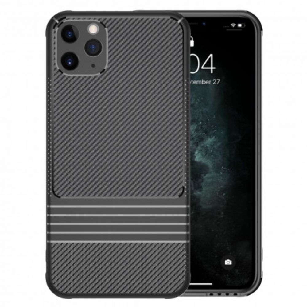 Hoesje voor iPhone 11 Pro Max Leeu Koolstofvezel