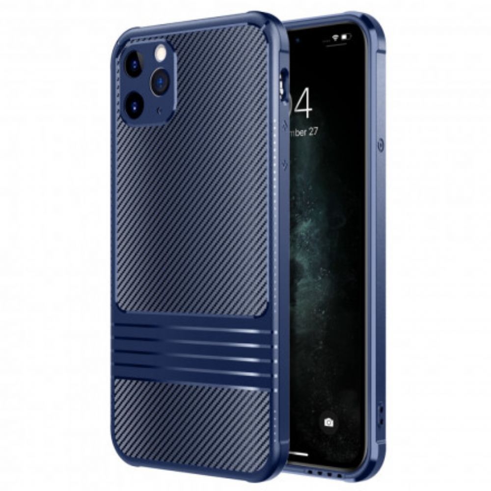 Hoesje voor iPhone 11 Pro Max Leeu Koolstofvezel