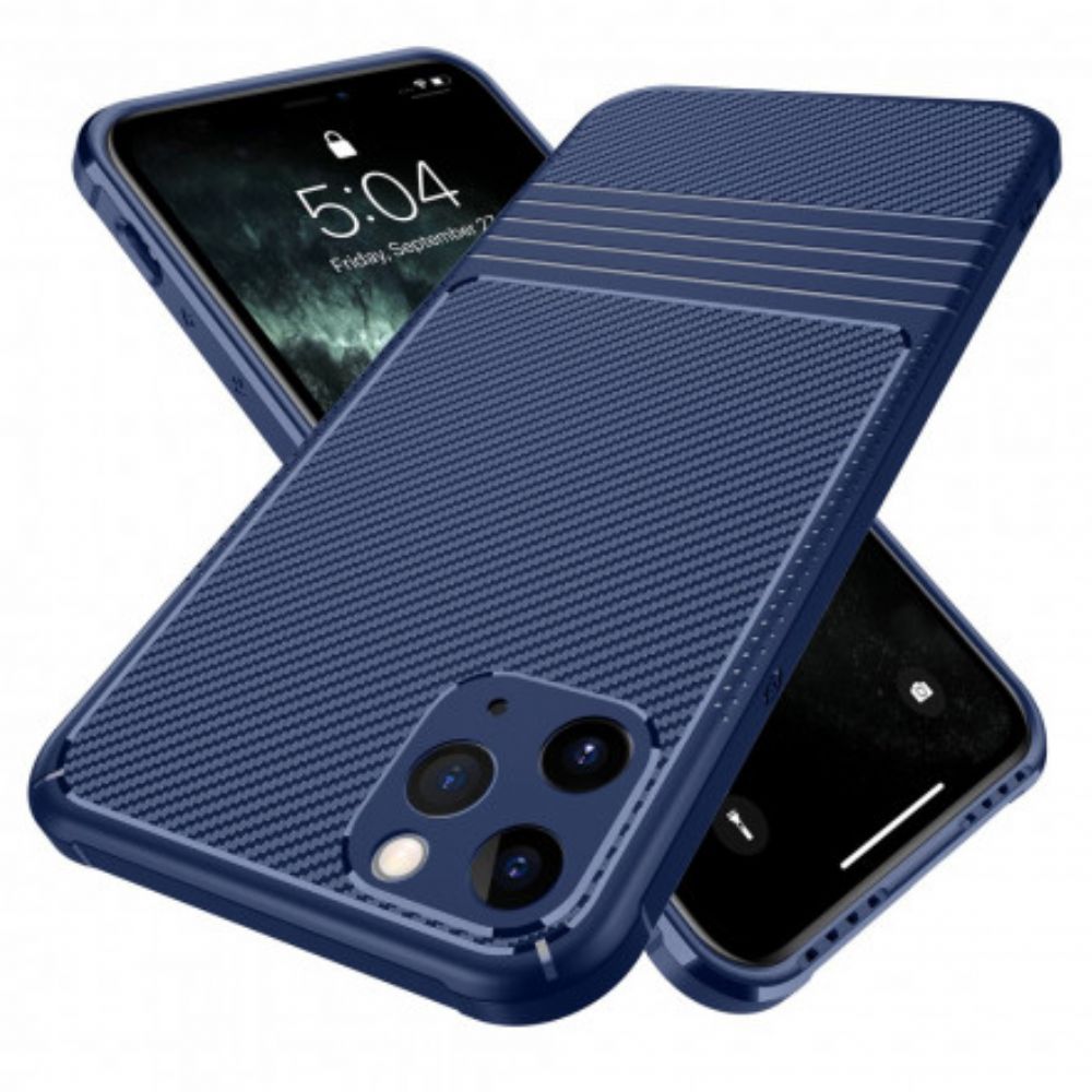 Hoesje voor iPhone 11 Pro Max Leeu Koolstofvezel