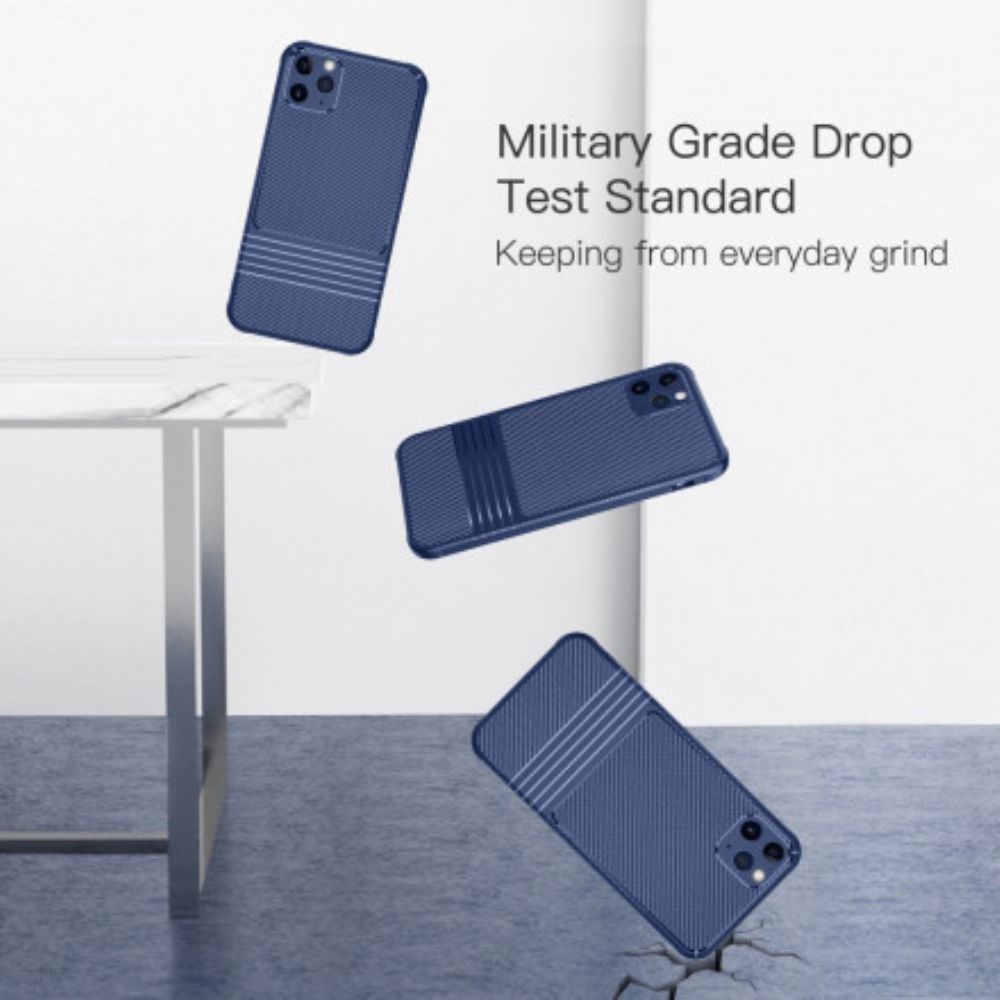 Hoesje voor iPhone 11 Pro Max Leeu Koolstofvezel