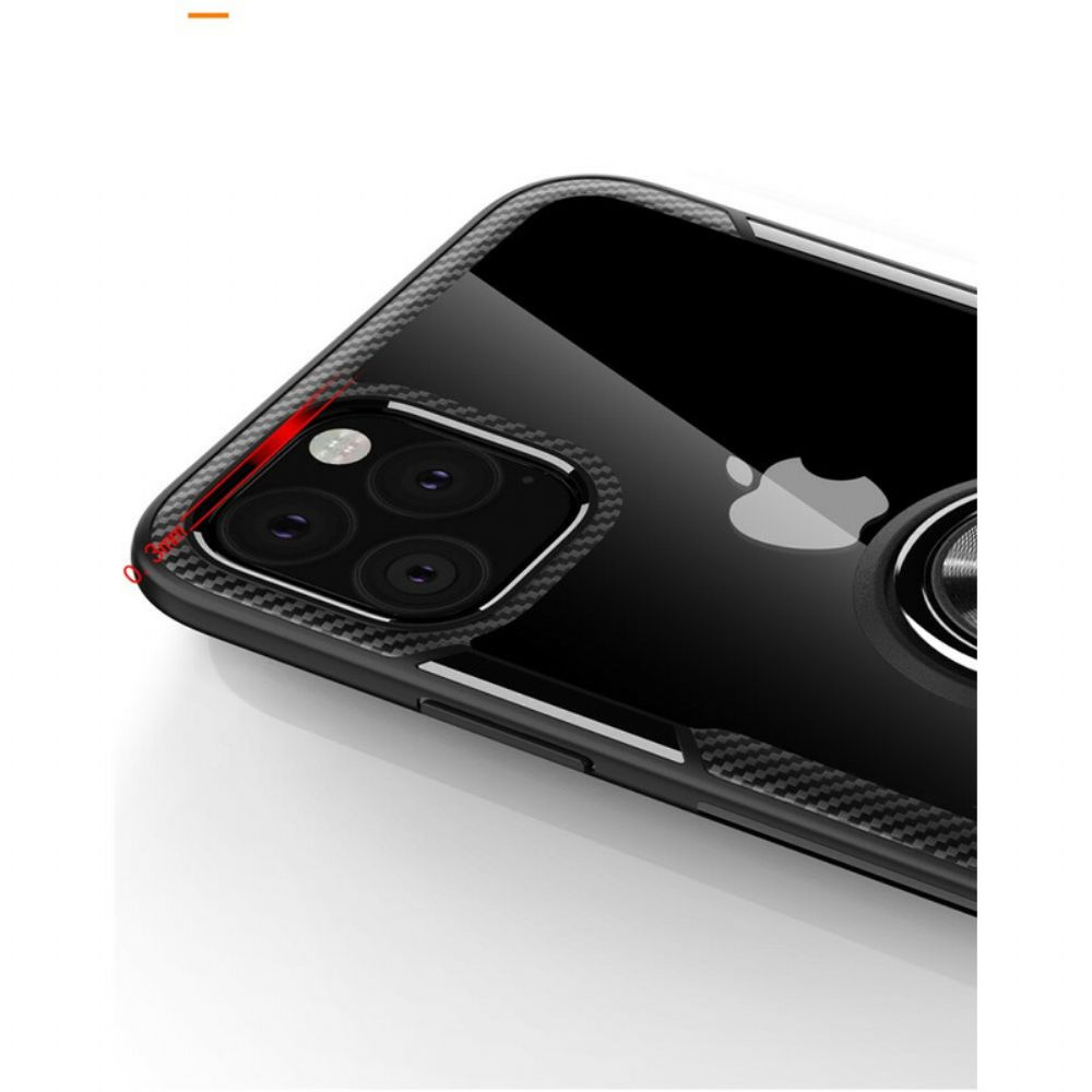 Hoesje voor iPhone 11 Pro Max Ringondersteuning Randen Metaaleffect