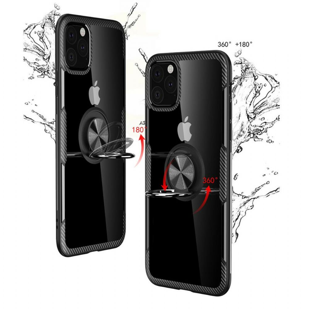Hoesje voor iPhone 11 Pro Max Ringondersteuning Randen Metaaleffect