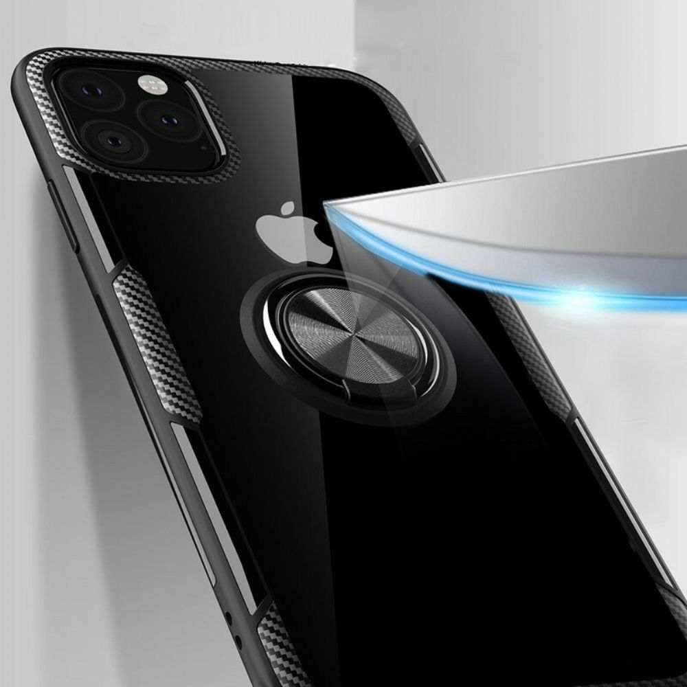 Hoesje voor iPhone 11 Pro Max Ringondersteuning Randen Metaaleffect