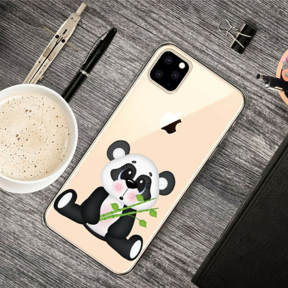 Hoesje voor iPhone 11 Pro Max Transparante Verdrietige Panda