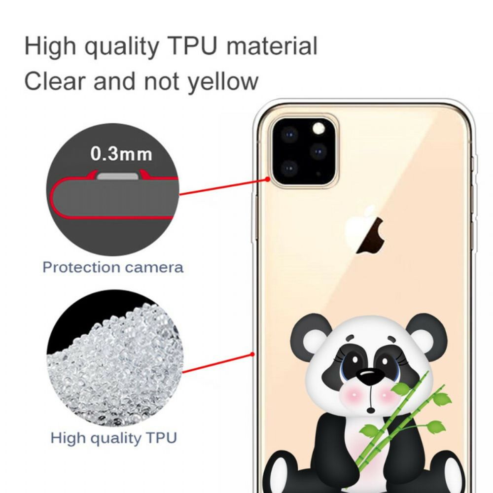 Hoesje voor iPhone 11 Pro Max Transparante Verdrietige Panda