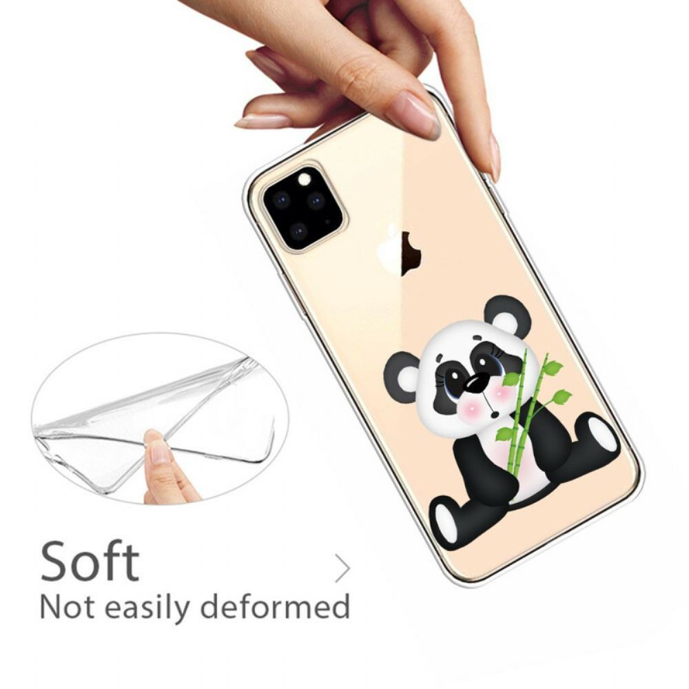 Hoesje voor iPhone 11 Pro Max Transparante Verdrietige Panda