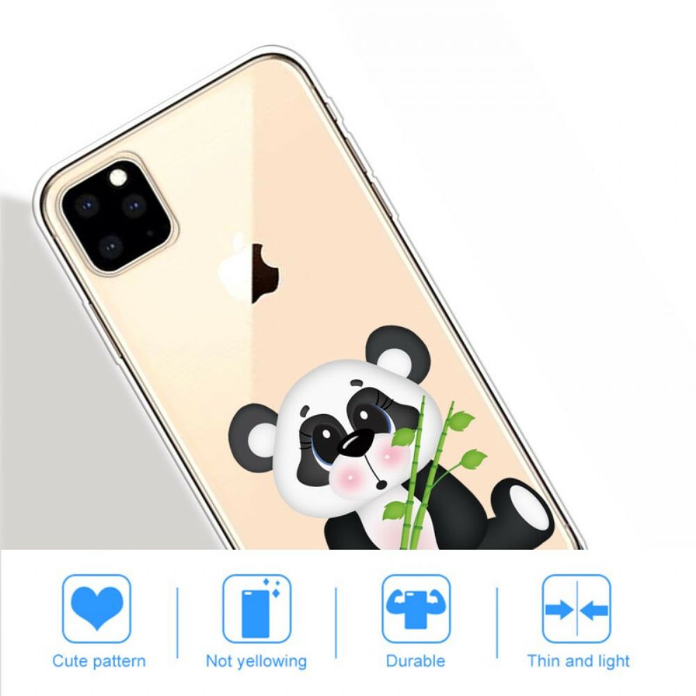 Hoesje voor iPhone 11 Pro Max Transparante Verdrietige Panda