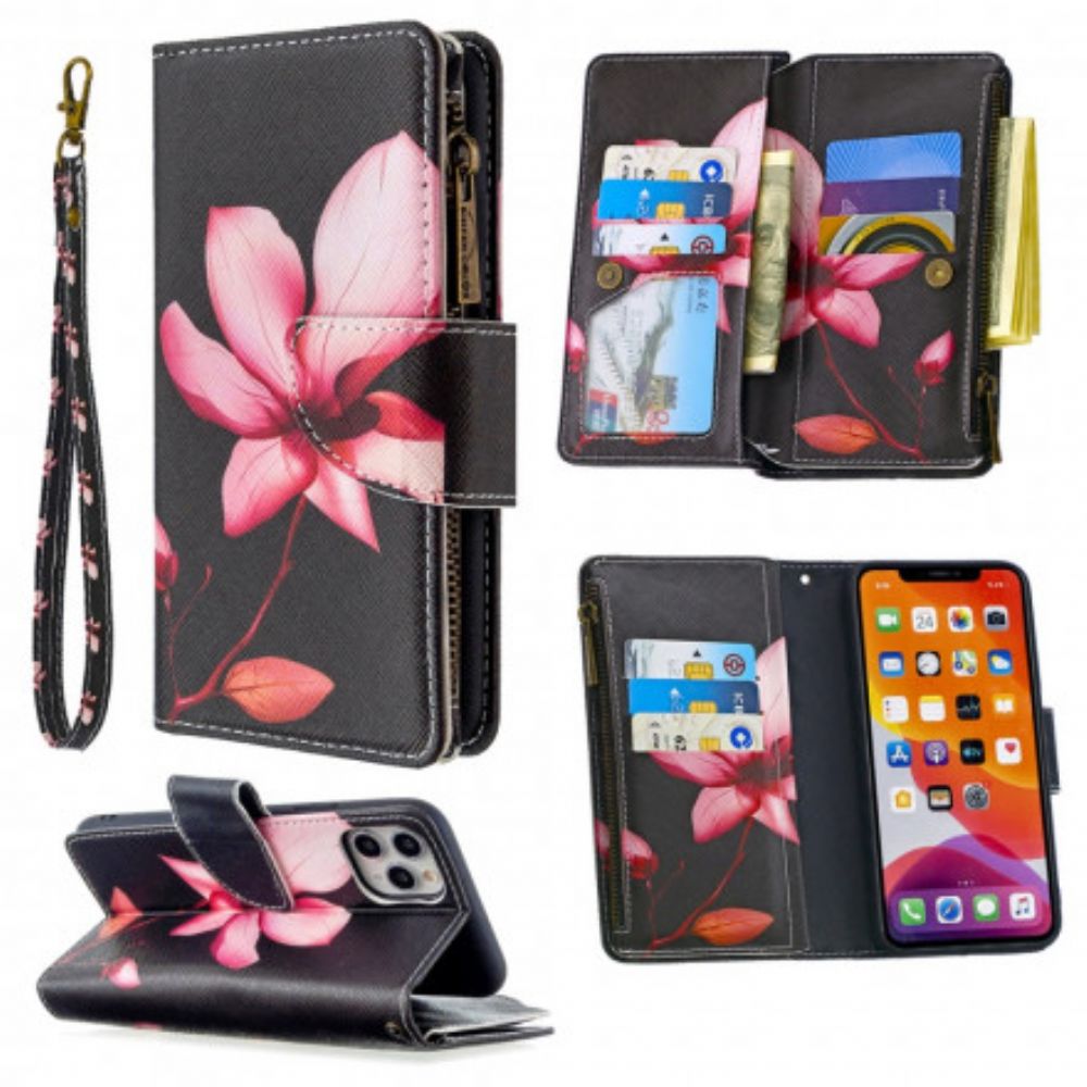 Leren Hoesje voor iPhone 11 Pro Max Bloemzak Met Rits