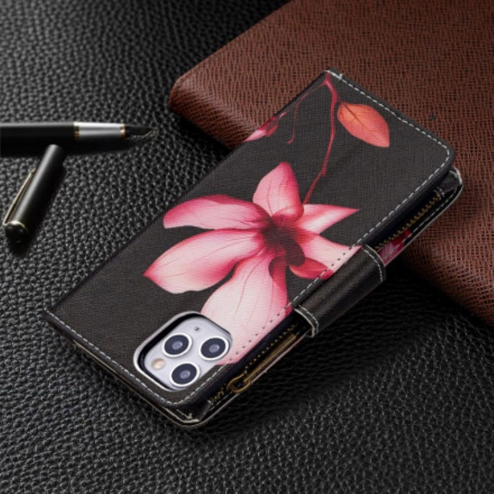 Leren Hoesje voor iPhone 11 Pro Max Bloemzak Met Rits