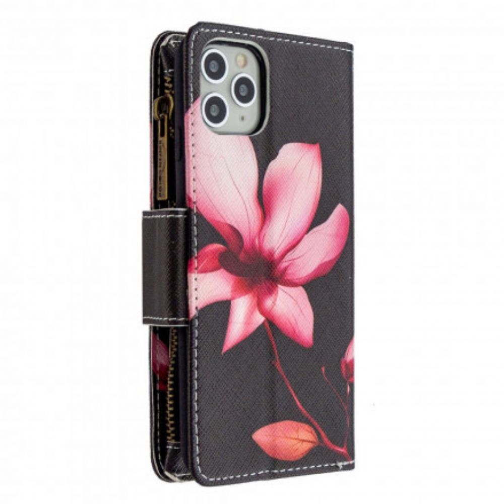 Leren Hoesje voor iPhone 11 Pro Max Bloemzak Met Rits