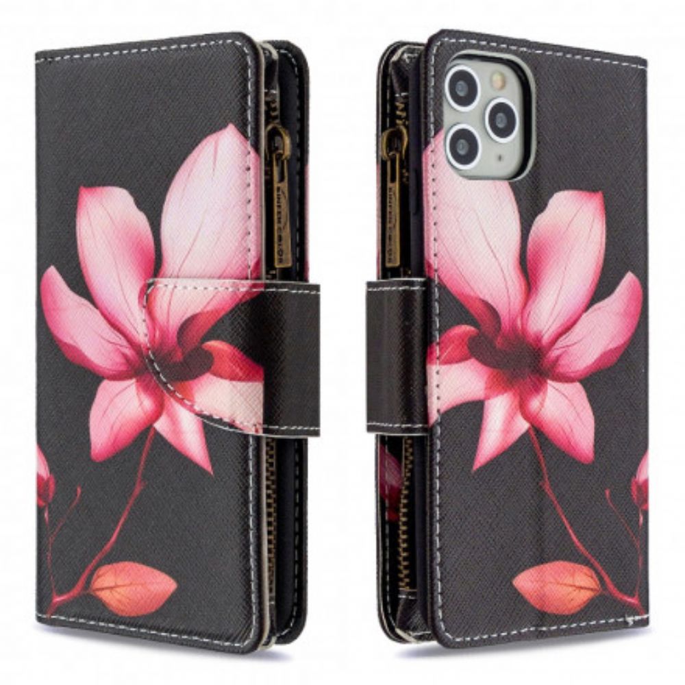 Leren Hoesje voor iPhone 11 Pro Max Bloemzak Met Rits