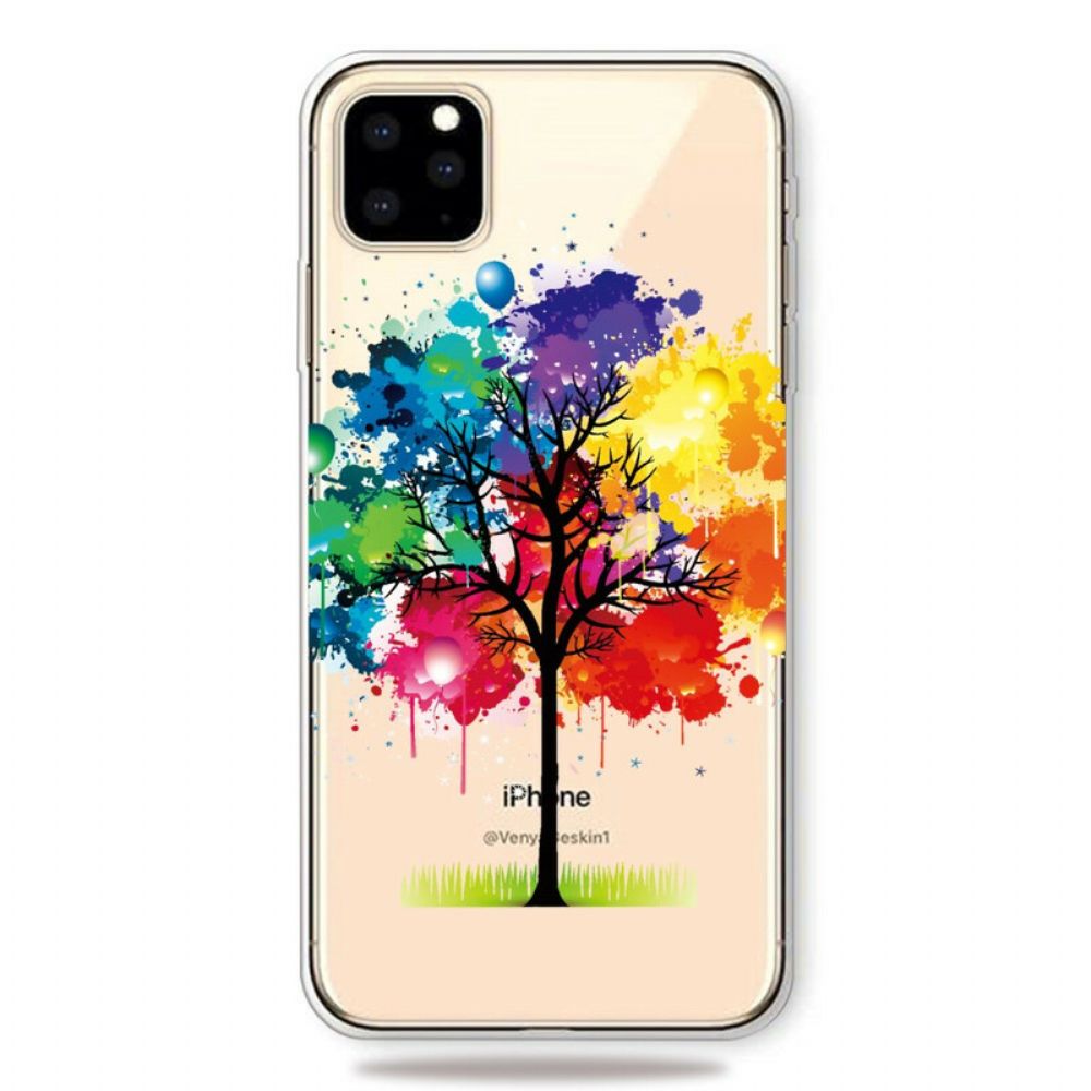 Telefoonhoesje voor iPhone 11 Pro Max Transparante Waterverfboom