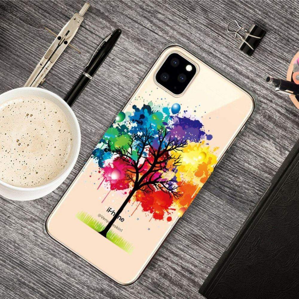 Telefoonhoesje voor iPhone 11 Pro Max Transparante Waterverfboom