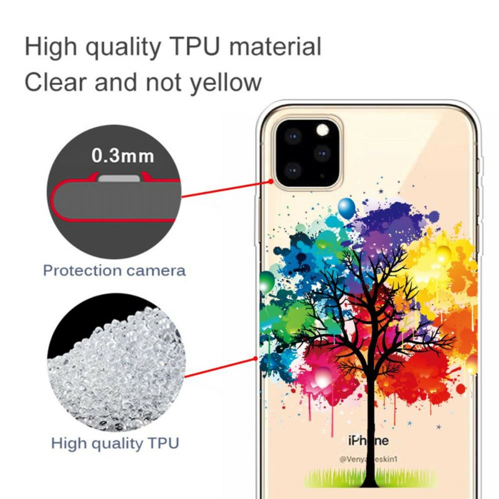 Telefoonhoesje voor iPhone 11 Pro Max Transparante Waterverfboom