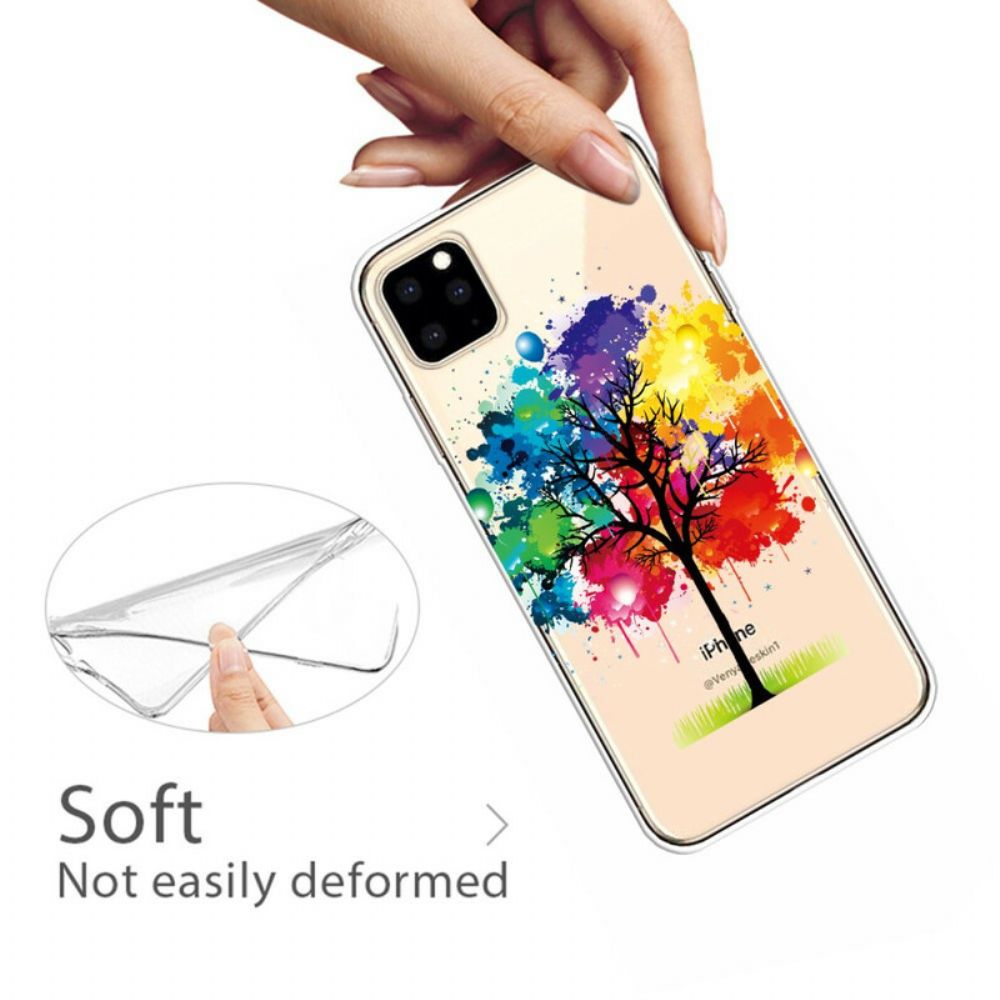 Telefoonhoesje voor iPhone 11 Pro Max Transparante Waterverfboom