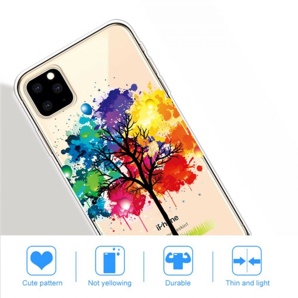 Telefoonhoesje voor iPhone 11 Pro Max Transparante Waterverfboom