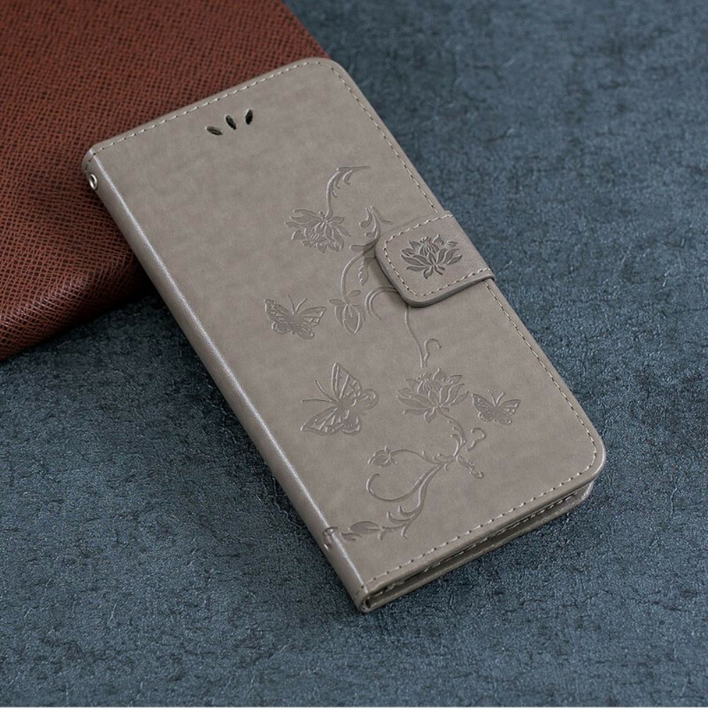 Folio-hoesje voor Xiaomi Redmi Note 8 Aziatische Vlinders En Bloemen