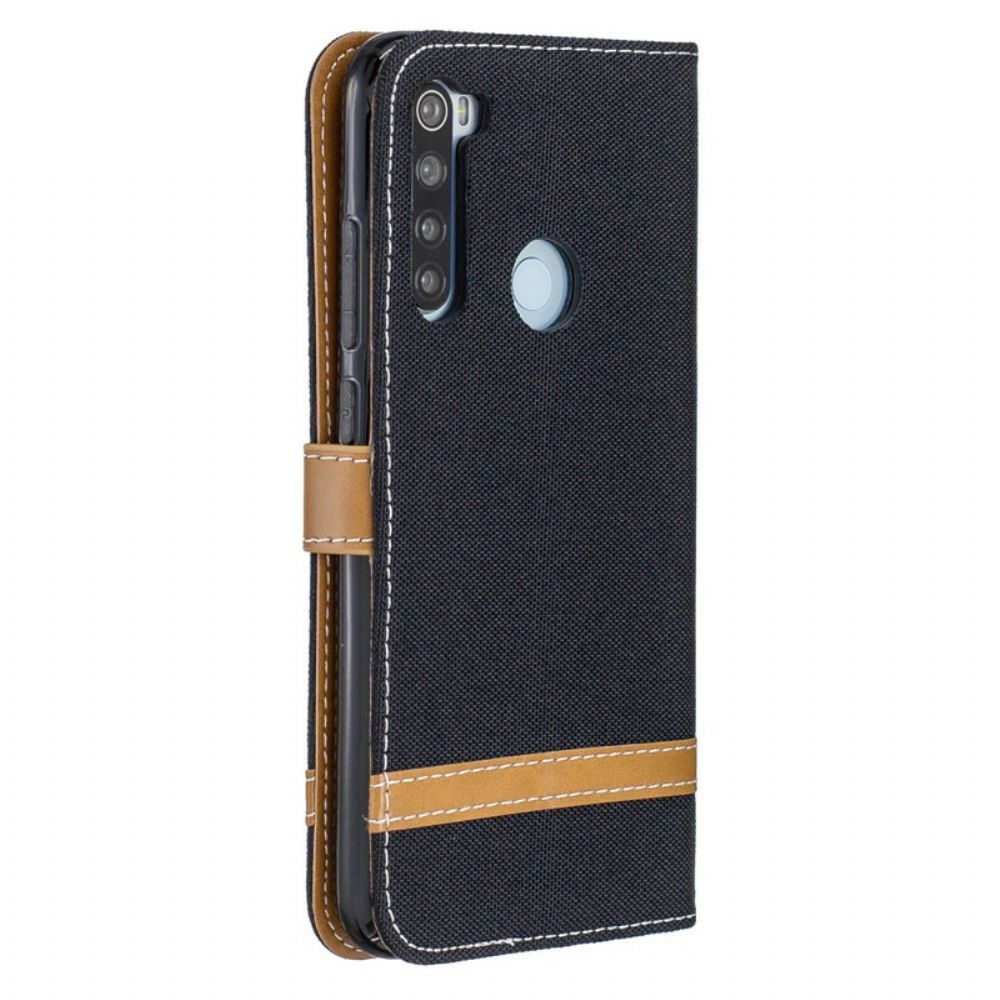 Folio-hoesje voor Xiaomi Redmi Note 8 Met Ketting Band Met Stof En Leereffect