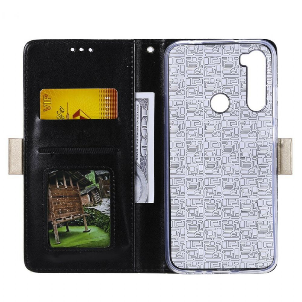 Folio-hoesje voor Xiaomi Redmi Note 8 Met Ketting Portemonnee Met Veterband