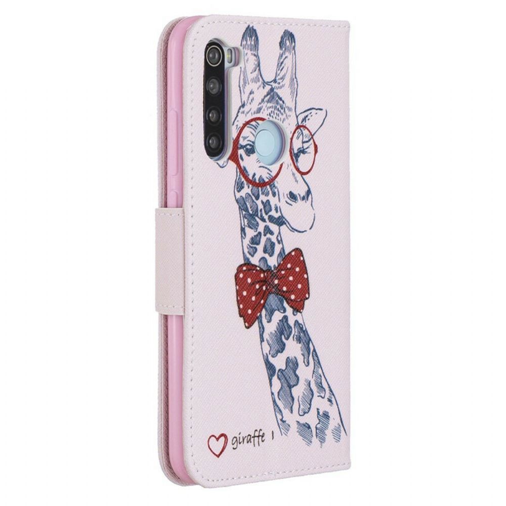 Folio-hoesje voor Xiaomi Redmi Note 8 Nerdy Giraf