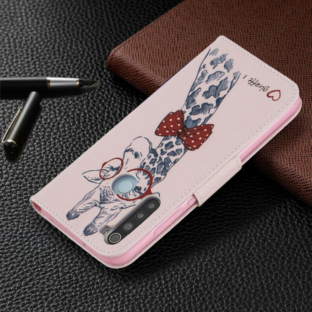 Folio-hoesje voor Xiaomi Redmi Note 8 Nerdy Giraf