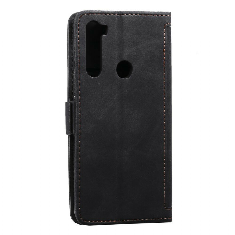 Folio-hoesje voor Xiaomi Redmi Note 8 Tweekleurige Kunstleer Versterkte Contouren