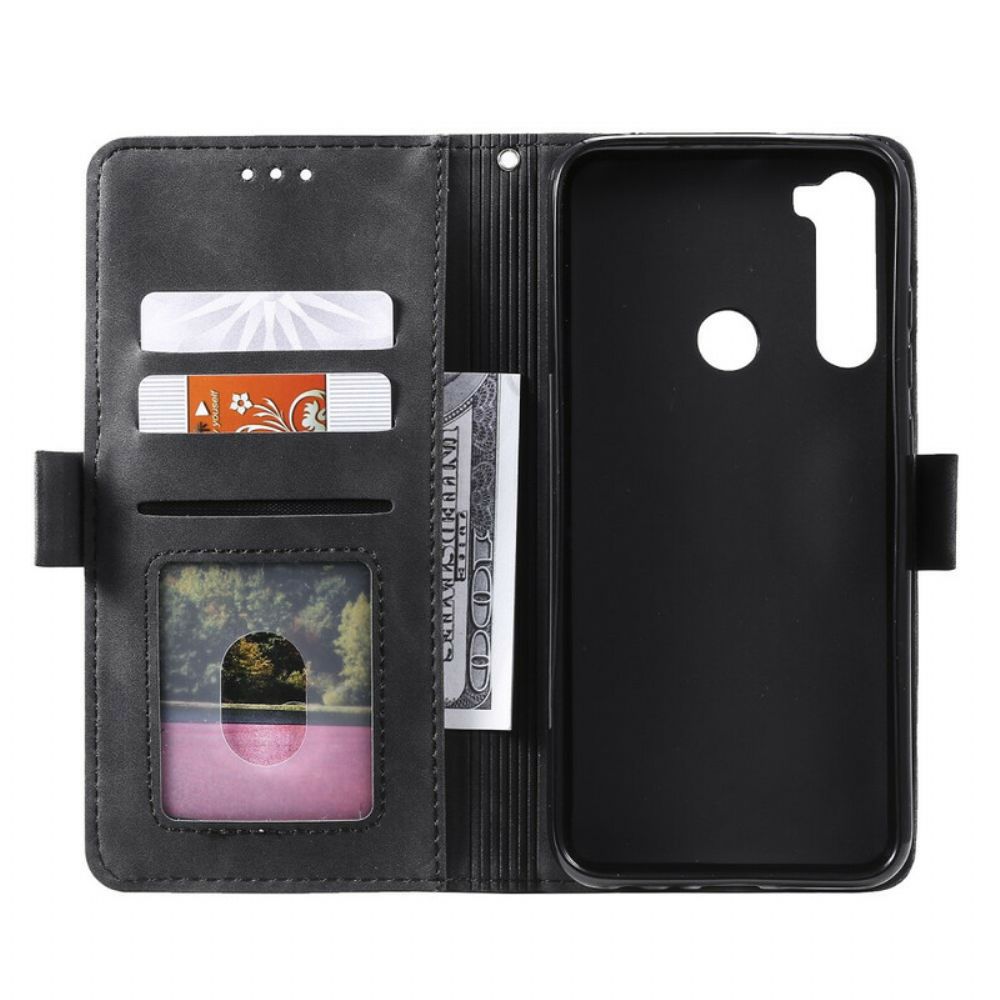 Folio-hoesje voor Xiaomi Redmi Note 8 Tweekleurige Kunstleer Versterkte Contouren