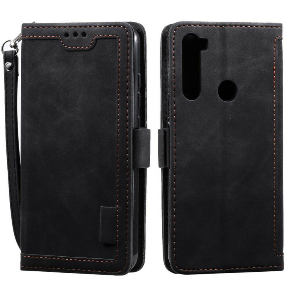 Folio-hoesje voor Xiaomi Redmi Note 8 Tweekleurige Kunstleer Versterkte Contouren