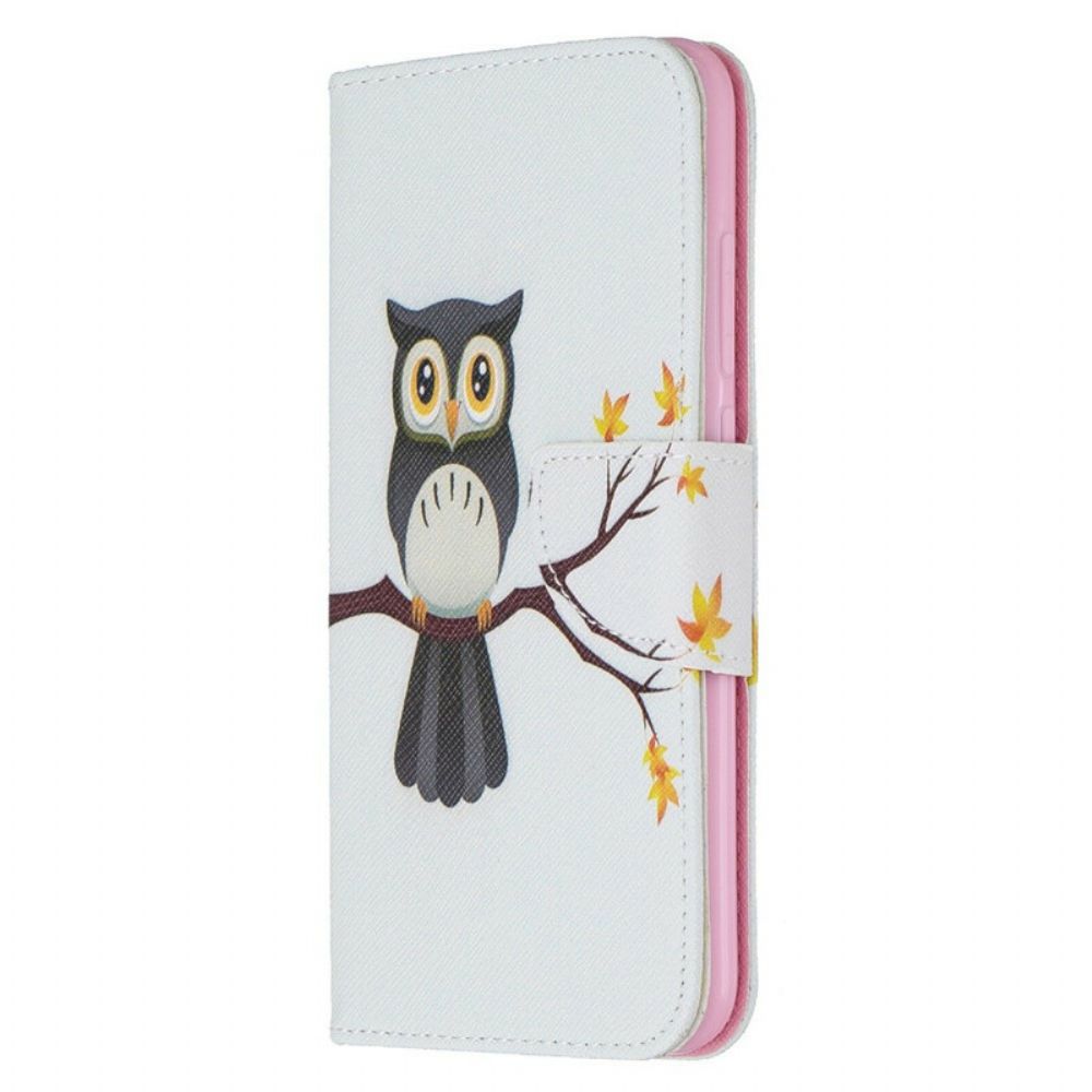 Folio-hoesje voor Xiaomi Redmi Note 8 Uil Zat Op De Tak