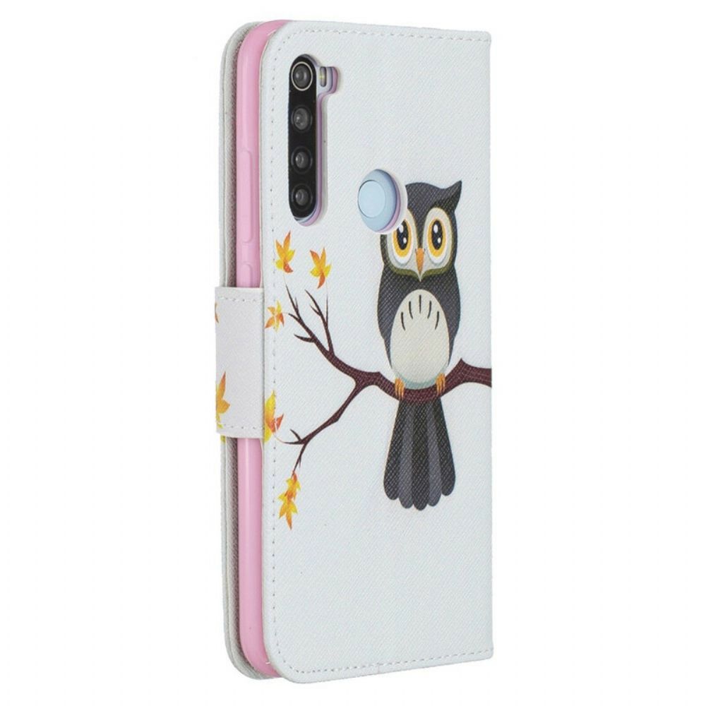 Folio-hoesje voor Xiaomi Redmi Note 8 Uil Zat Op De Tak