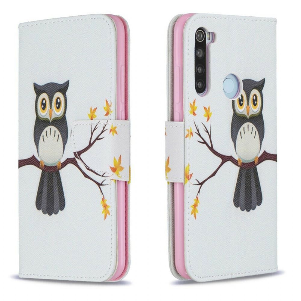 Folio-hoesje voor Xiaomi Redmi Note 8 Uil Zat Op De Tak