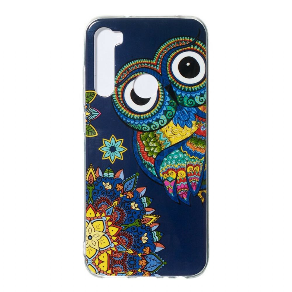Hoesje voor Xiaomi Redmi Note 8 Fluorescerende Uil Mandala