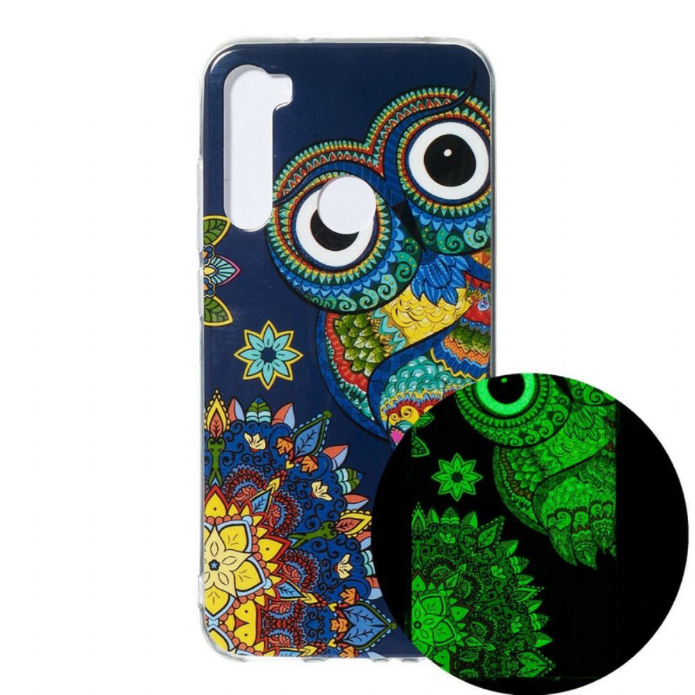 Hoesje voor Xiaomi Redmi Note 8 Fluorescerende Uil Mandala