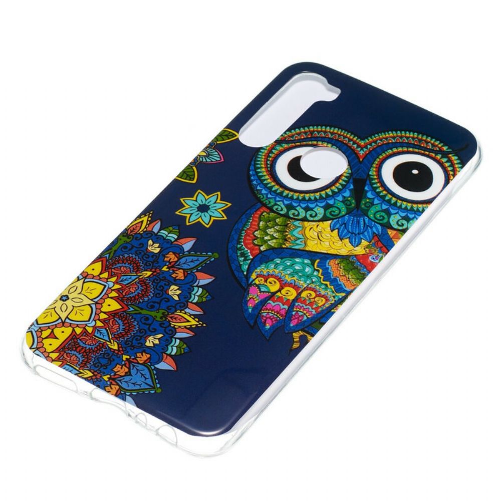 Hoesje voor Xiaomi Redmi Note 8 Fluorescerende Uil Mandala