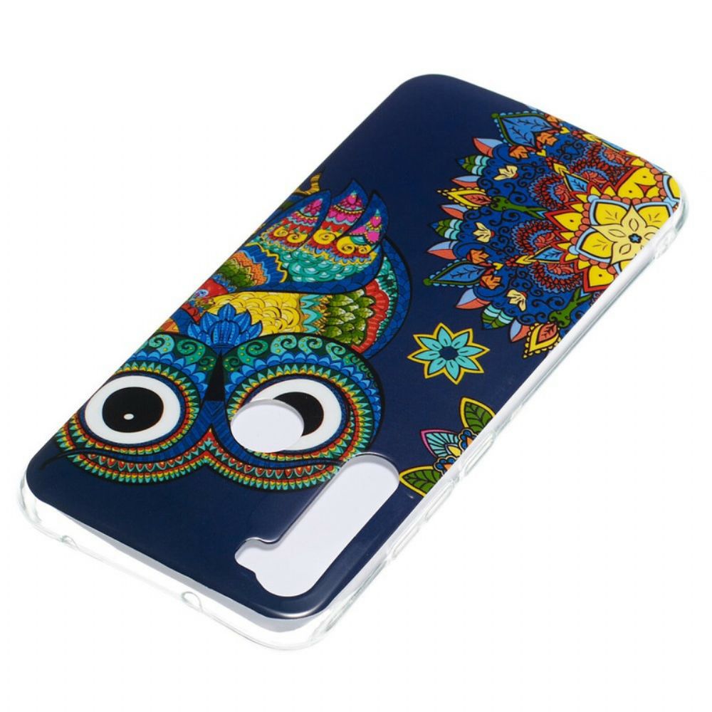 Hoesje voor Xiaomi Redmi Note 8 Fluorescerende Uil Mandala
