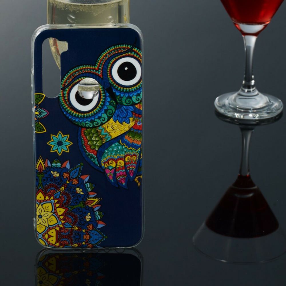 Hoesje voor Xiaomi Redmi Note 8 Fluorescerende Uil Mandala