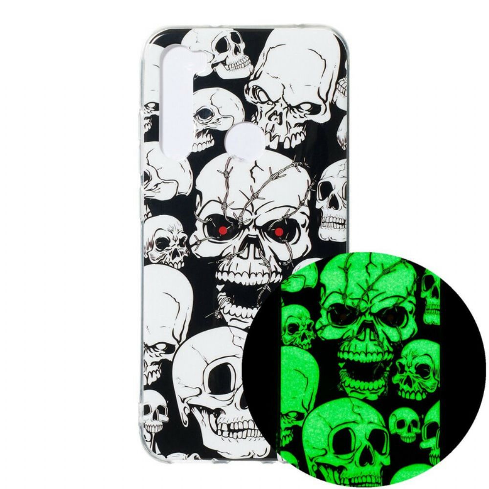 Hoesje voor Xiaomi Redmi Note 8 Pas Op Voor Fluorescerende Schedels