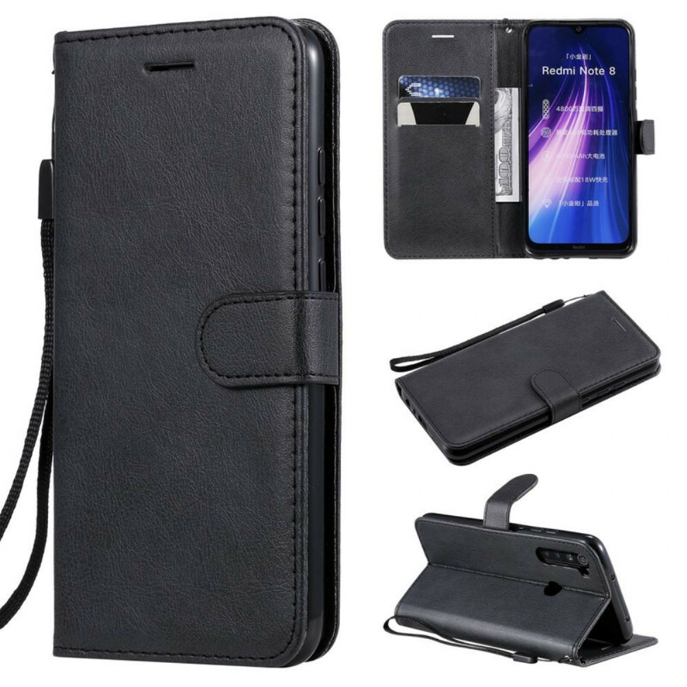 Leren Hoesje voor Xiaomi Redmi Note 8 Met Ketting Leren Effect Band