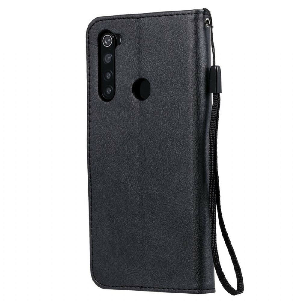 Leren Hoesje voor Xiaomi Redmi Note 8 Met Ketting Leren Effect Band