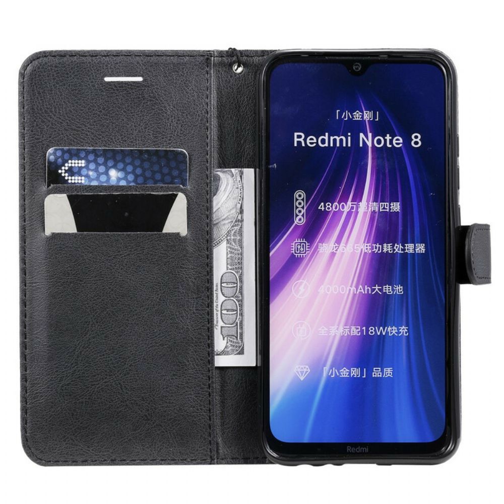 Leren Hoesje voor Xiaomi Redmi Note 8 Met Ketting Leren Effect Band