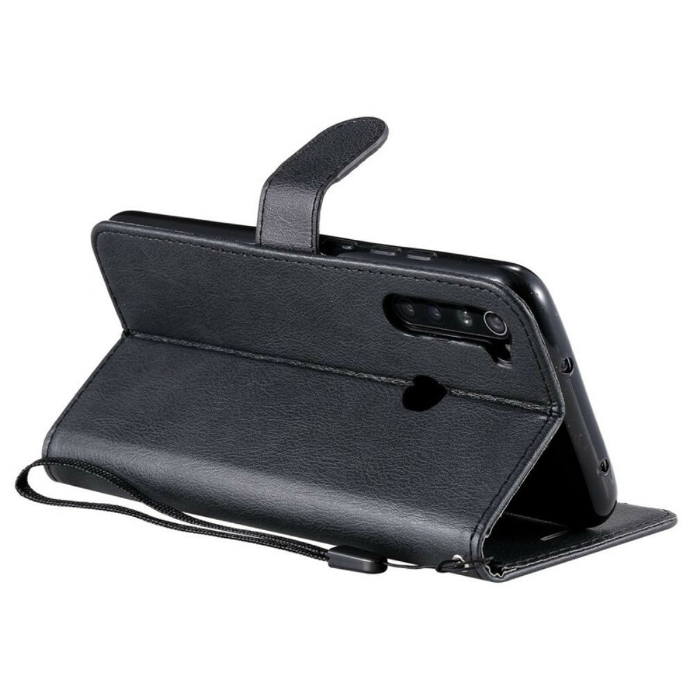 Leren Hoesje voor Xiaomi Redmi Note 8 Met Ketting Leren Effect Band
