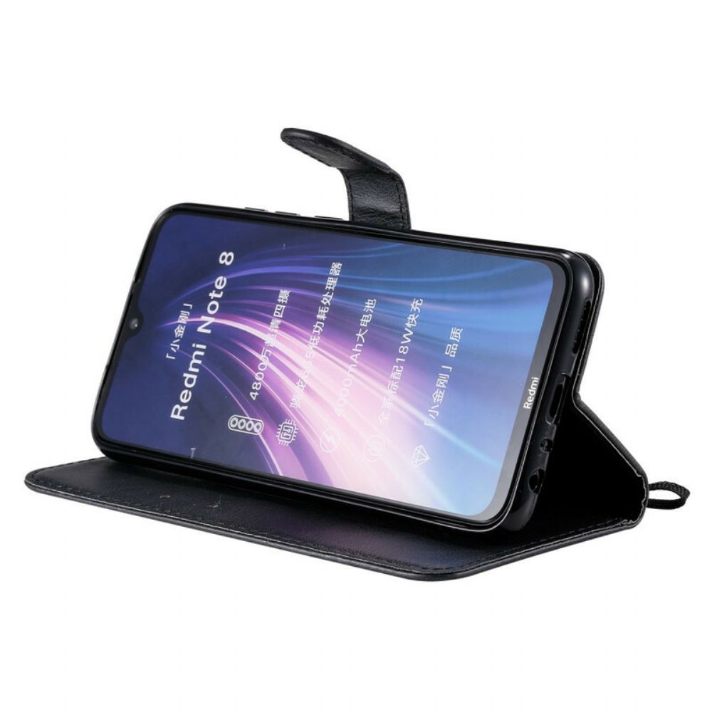 Leren Hoesje voor Xiaomi Redmi Note 8 Met Ketting Leren Effect Band