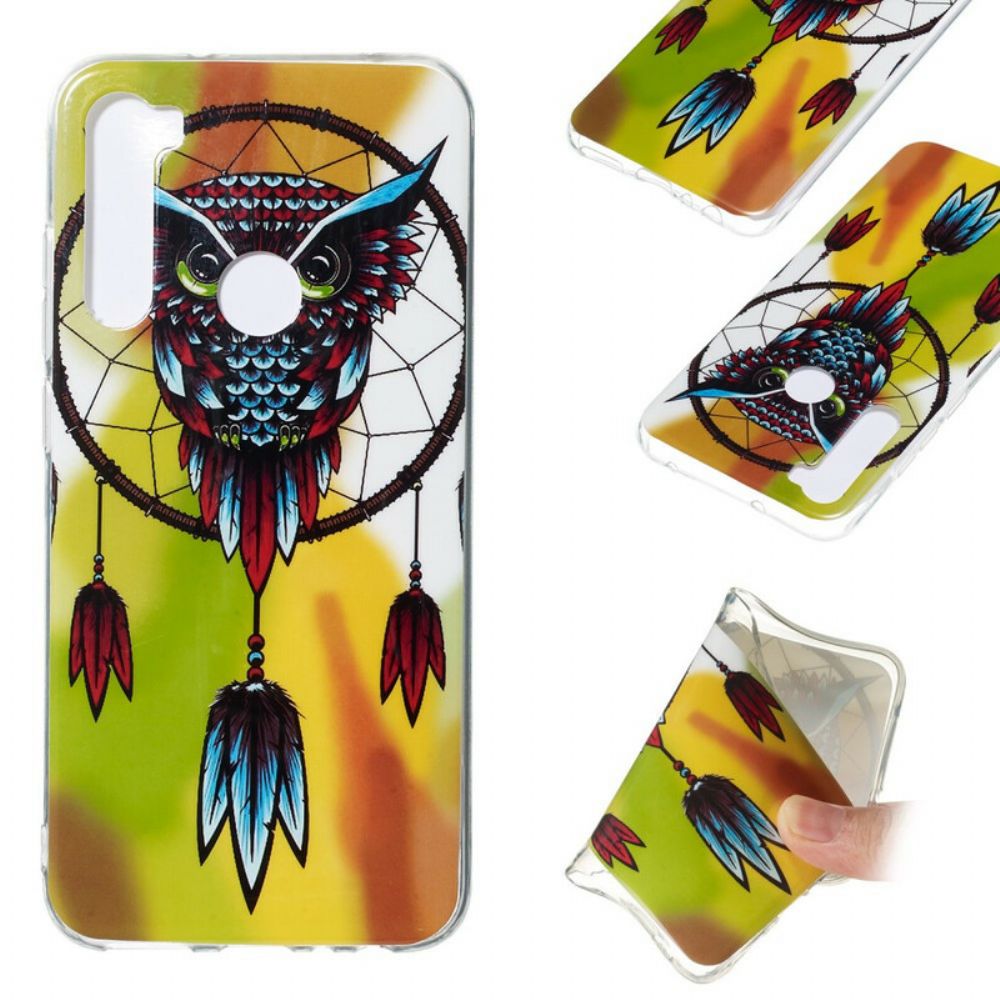 Telefoonhoesje voor Xiaomi Redmi Note 8 Fluorescerende Uil Dromenvanger