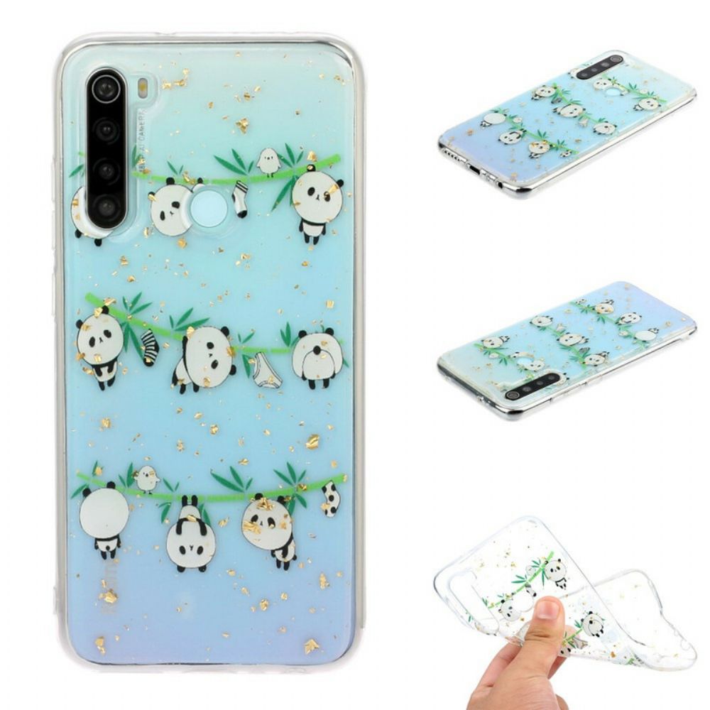 Telefoonhoesje voor Xiaomi Redmi Note 8 Panda's Aan De Waslijn