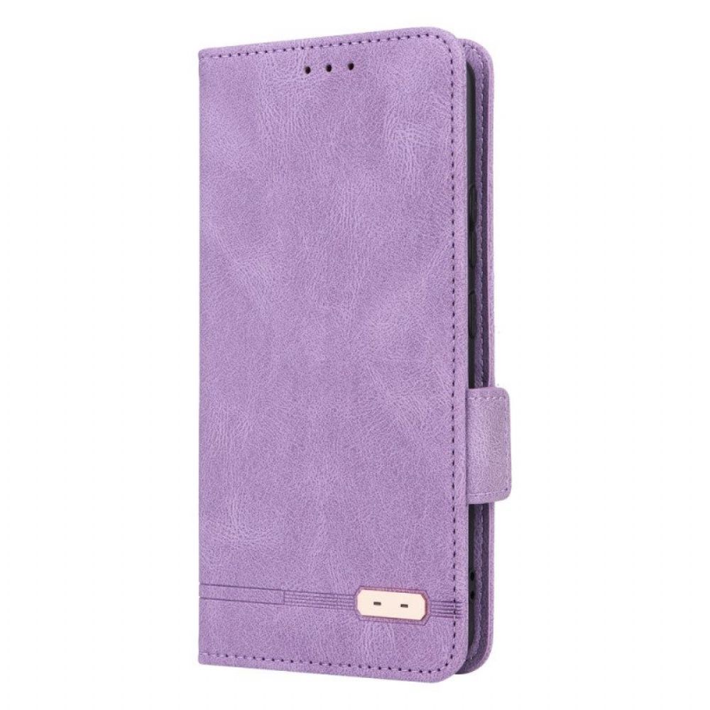 Bescherming Hoesje voor Moto G73 5G Folio-hoesje Leer Textuur