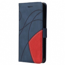 Folio-hoesje voor Moto G73 5G Met Ketting Tweekleurige Riem