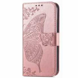 Flip Case voor Samsung Galaxy M13 Barokke Vlinder